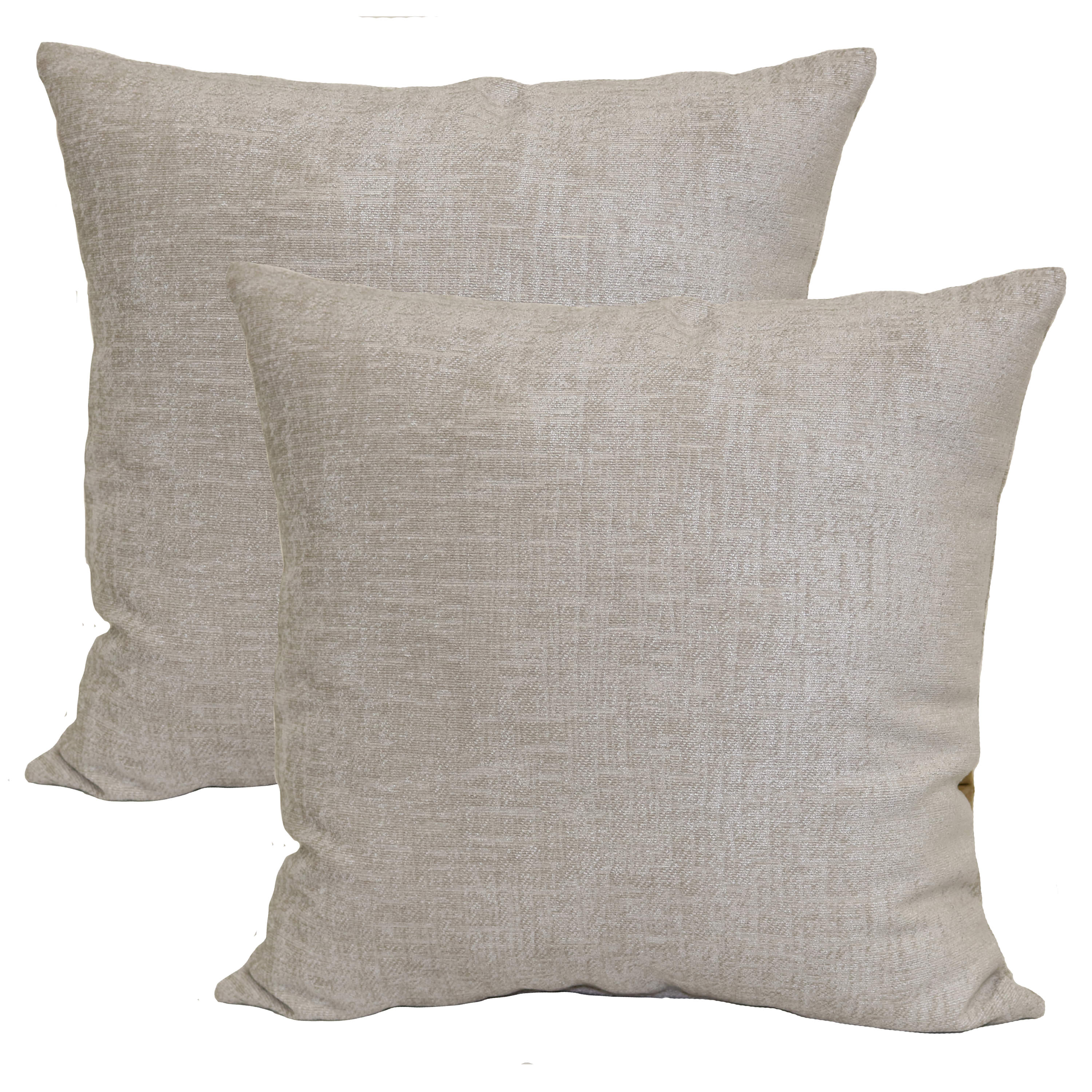 Mainstays Chenille Decorative Square Throw Pillow, 18" x 18", Gray Pumice, 2 Pack - image 1 of 5