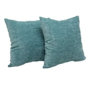 Mainstays Chenille Decorative Square Throw Pillow, 18" x 18", Teal, 2 Pack