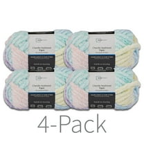 Mainstays Chenille Heathered Yarn, 33 yd, Multi Pastel, Super Bulky, Pack of 4
