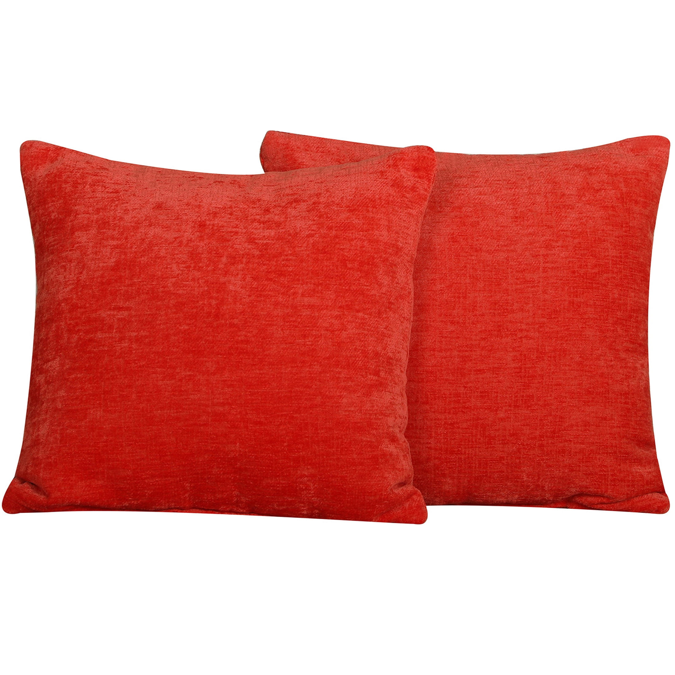 Mainstays 18 x 18 Solid Chenille Decorative Pillow Set - Red - 2 ct