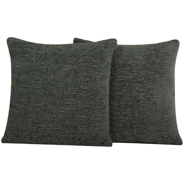 Mainstays Chenille Square Grey Pillow 18''x18'', 2 Pack