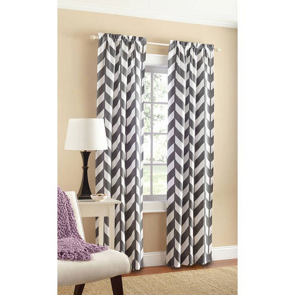Mainstays Chevron Polyester/Cotton Curtain Panel Pair - image 1 of 1