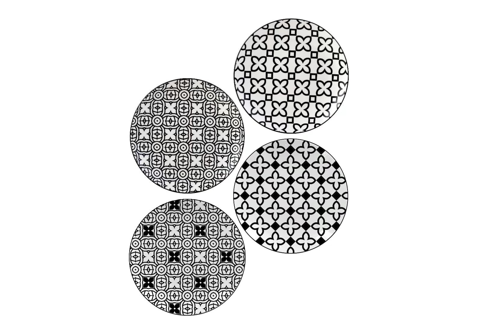 Mainstays Chiara 4 Piece Stoneware Round Black Salad Plates