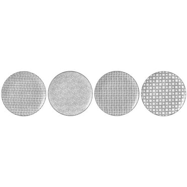 Mainstays Chiara 4 Piece Stoneware Round Gray Dinner Plates