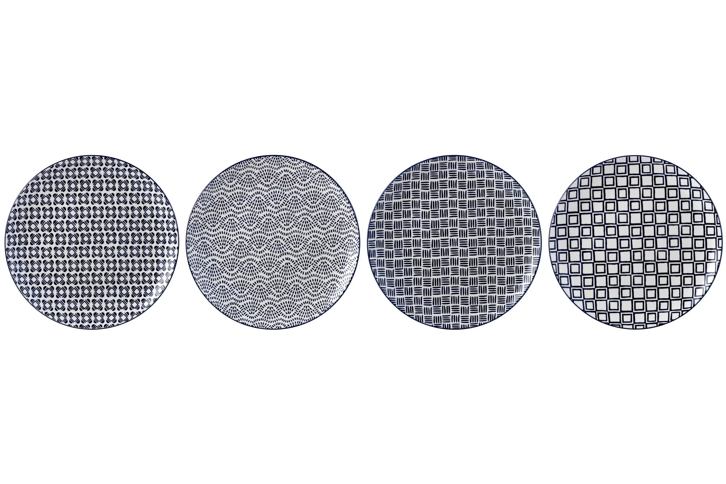 Mainstays Chiara Stoneware Round Dinner Plates, 4 Piece Set, 10.5 in
