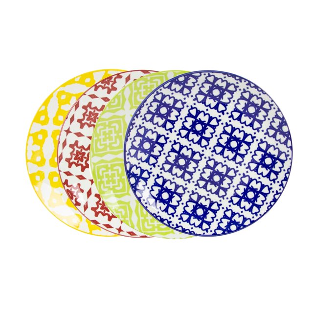 Mainstays Chiara Multi Color 10.5" Dinner Plates, Set of 4