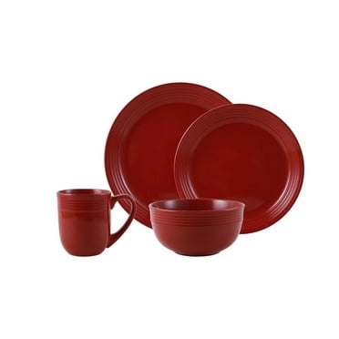 Mainstays Chiara Red Stoneware Dinnerware Set, 16-Pieces