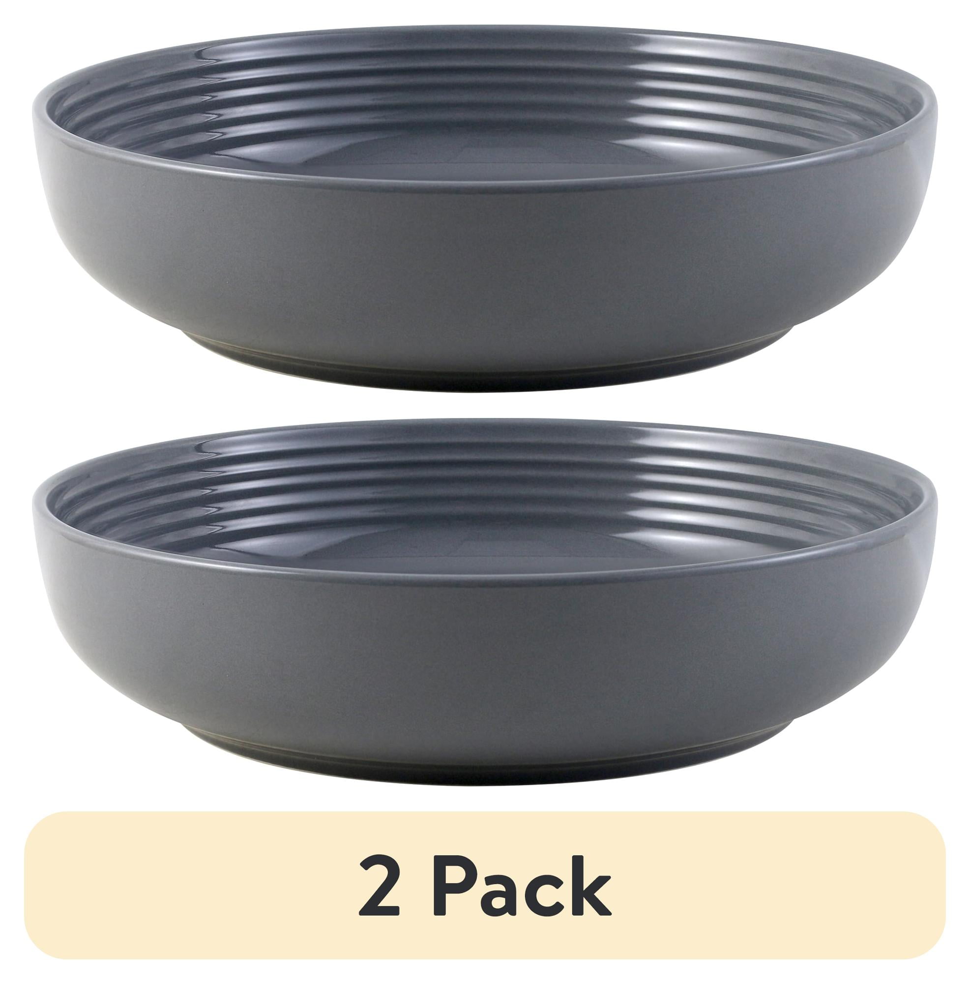 (2 pack) Mainstays Chiara Stoneware Round Gray Dinner Bowl - Walmart.com