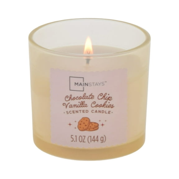 Mainstays 1-Wick Oven Scene Scented Jar Candle, Chocolate Chip Vanilla Cookies, 5.1oz.