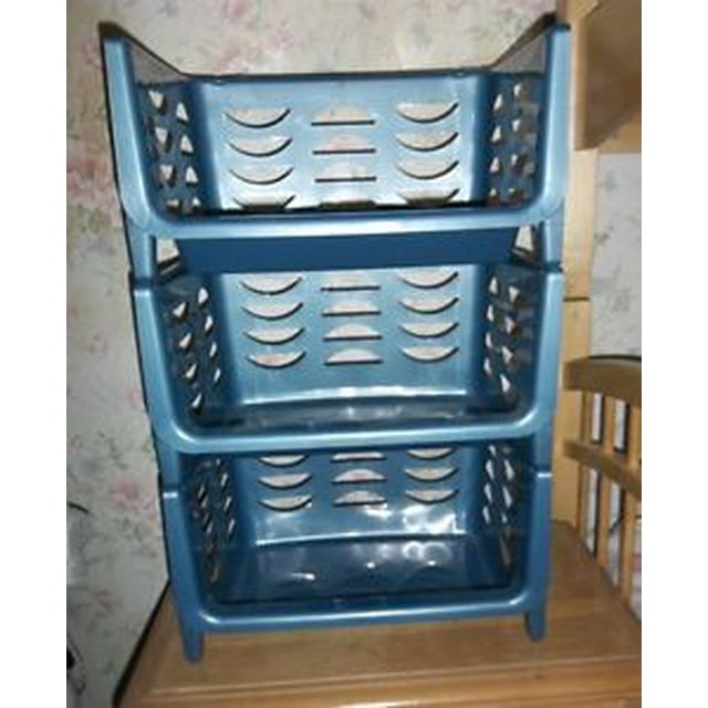 Mainstays Chrome Stacking Basket Large