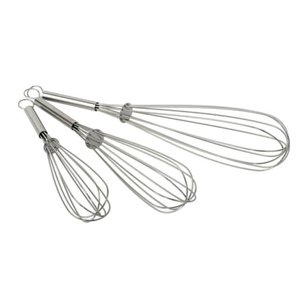 Mainstays Chrome Whisk Set, Ideal for Mixing, Hand Wash Recommended (3 Pack)