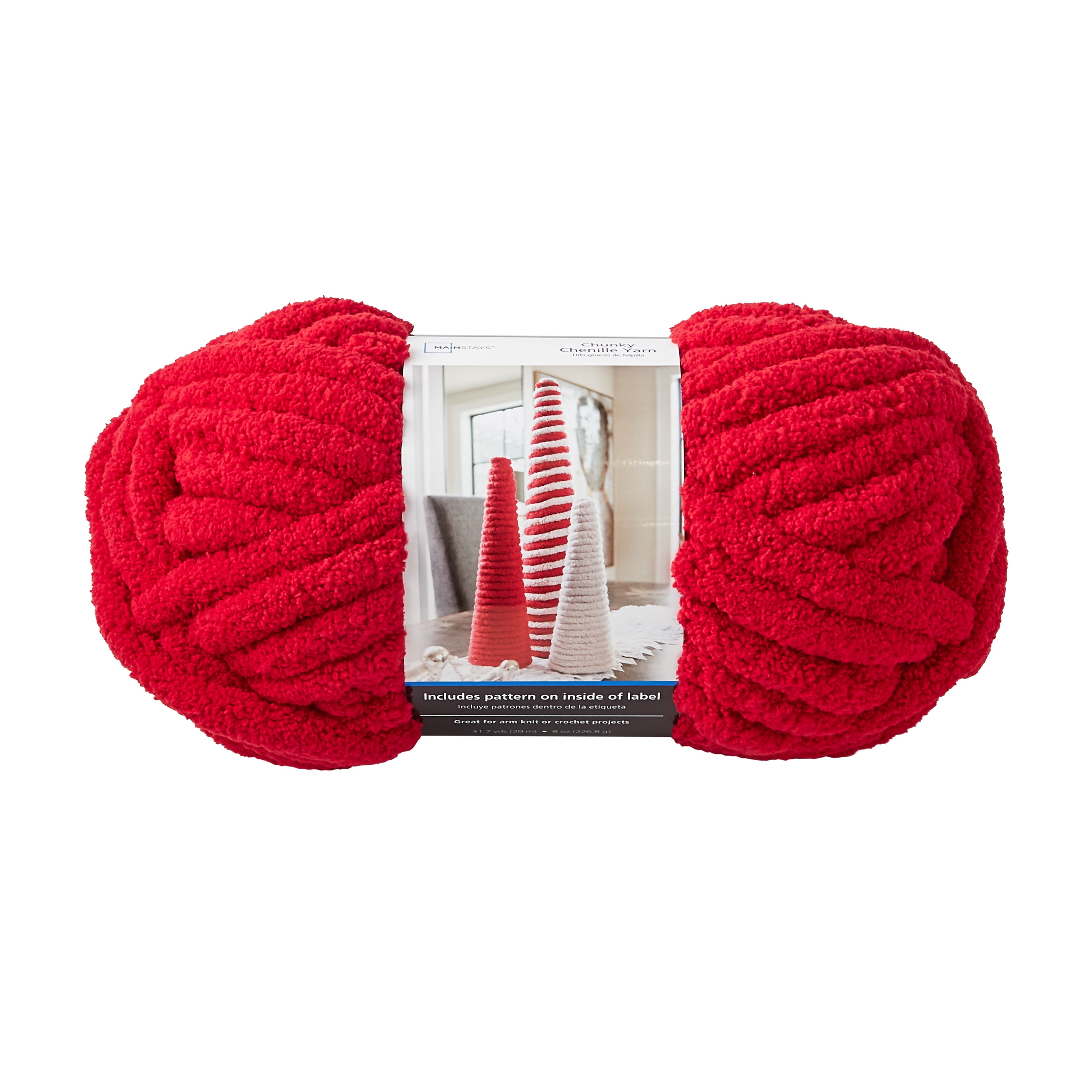 Chunky Yarn, Knitting Wool Yarn,Giant Yarn Yarn Thick Yarn Super Thick  Rough Stick Wire Scarf Felting (Color : Jujube red) (Color : Big red)
