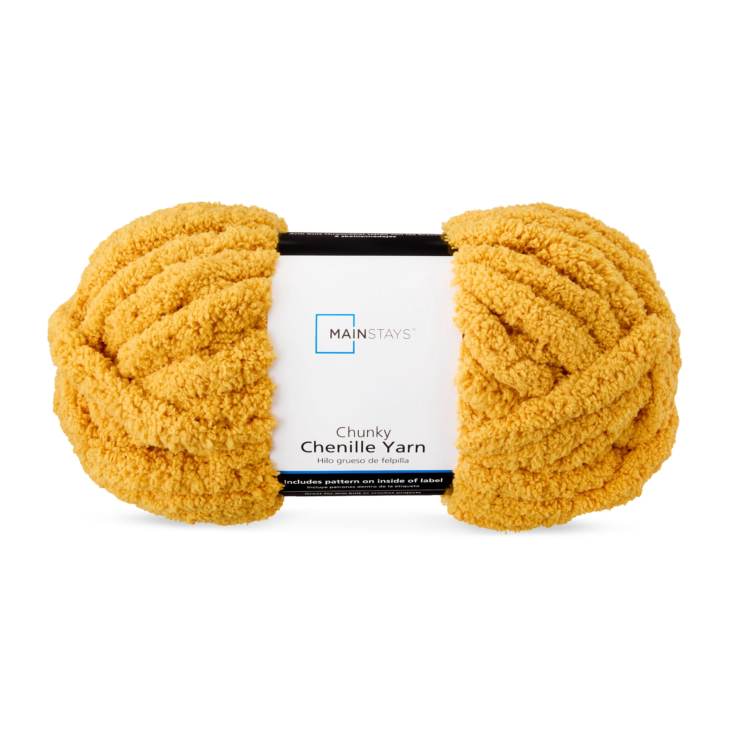 Mainstays Chunky Chenille Yarn, 31.7 yd, Mango, 100% Polyester, Super Bulky