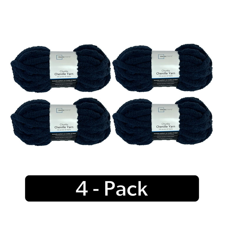 【人気急上昇】 Mainstays Chunky Chenille Yarn, 31.7 yd, Navy, 100 トップス