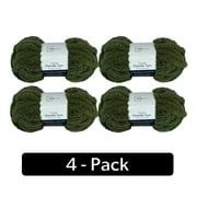 Mainstays Chunky Chenille Yarn, 31.7 yd, Olive, 100% Polyester, Super Bulky, Pack of 4