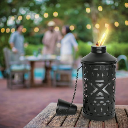 Mainstays Citronella Metal Table Top Torch for Indoor and Outdoor- Black 1 Pc