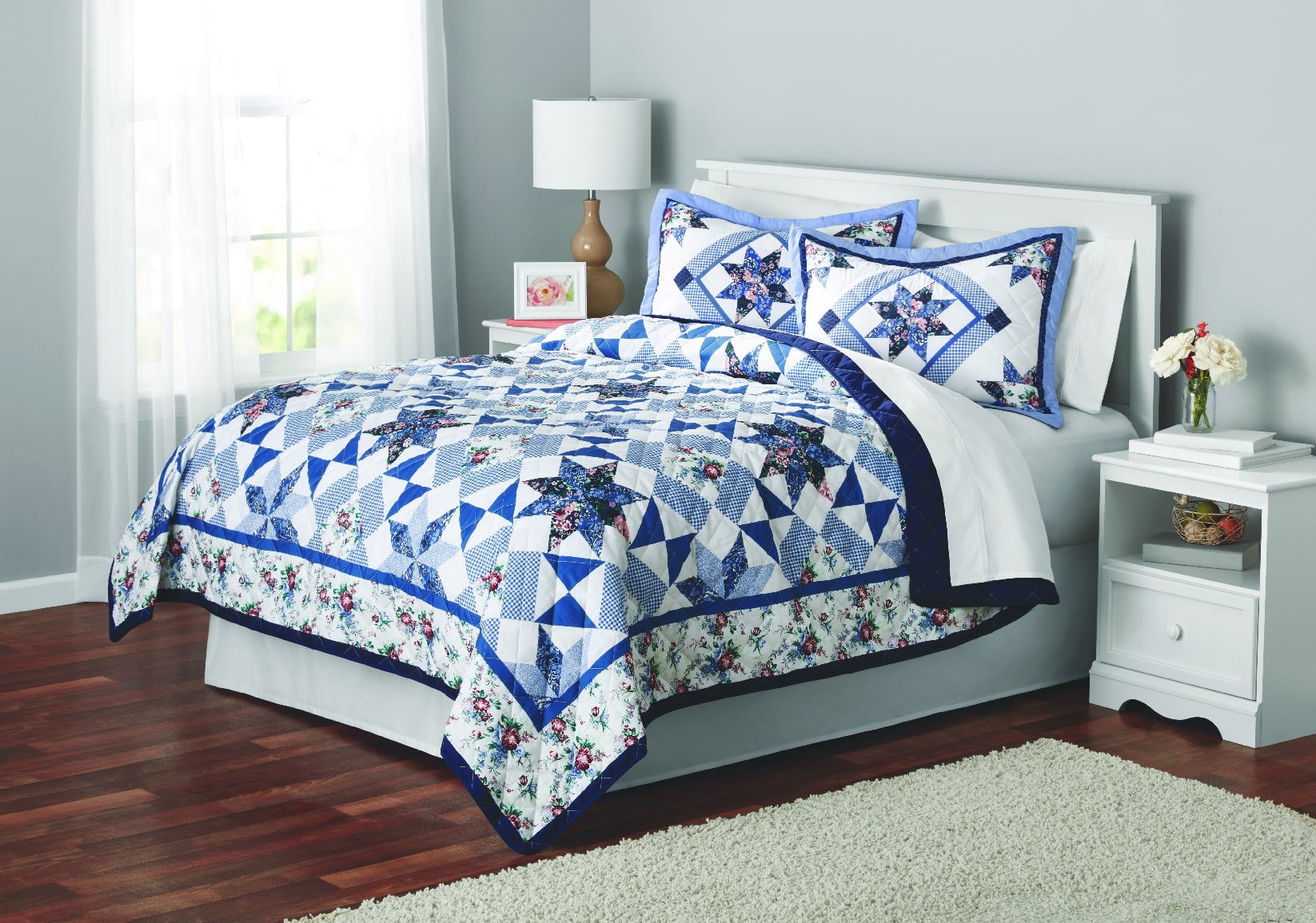 VINTAGE QUILT ヴィンテージキルト 137×185cm Mainstays Vintage Floral Patchwork Quilt Collection Full