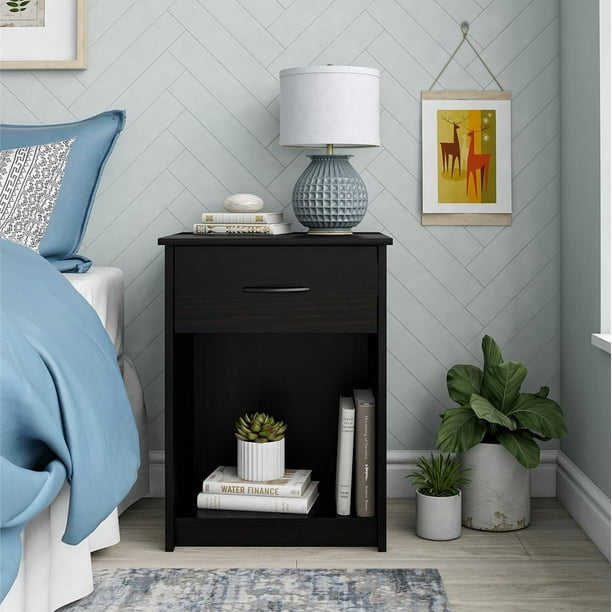 Mainstays Classic Nightstand With Drawer, Espresso - Walmart.com