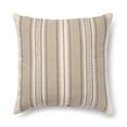 thumbnail image 1 of Mainstays Classic Woven Stripe Decorative Square Pillow, 18x18, Tan, Single, 1 of 4