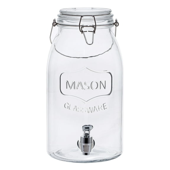 Mainstays Clear Glass Mason Sun Tea Beverage Dispenser Jar