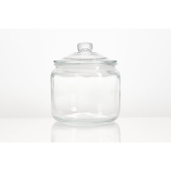 Mainstays Clear Glass Storage Jar with Lid, 3 Quarts