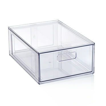 Mainstays Clear Glossy Plastic Pull-Out Closet Drawer Medium Size, Adult Size