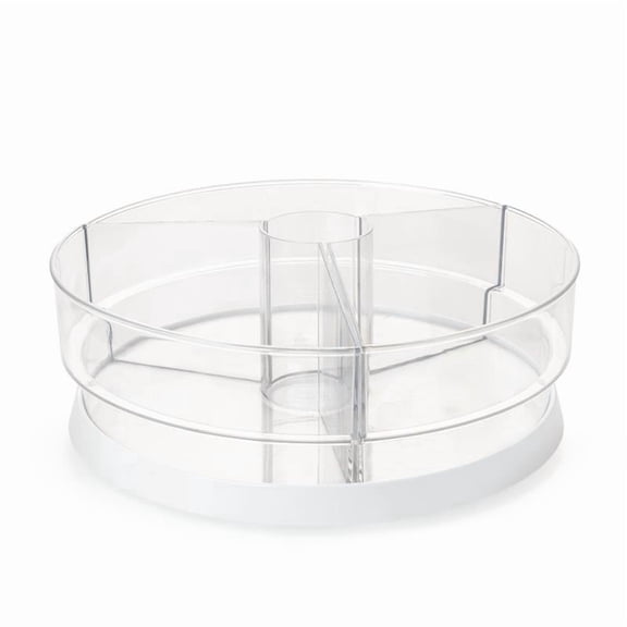 Mainstays Clear Lazy Susan Turntable Set with 3 Removable Bins