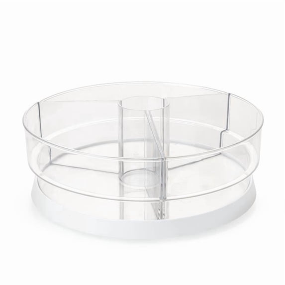Mainstays Clear Lazy Susan Turntable Set with 3 Removable Bins for Organized Storage