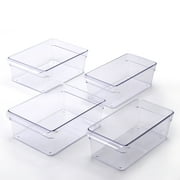 Mainstays Clear Plastic Fridge Organization Bin 4-Pack Set, Various Sizes price history and forecast - Mainstays