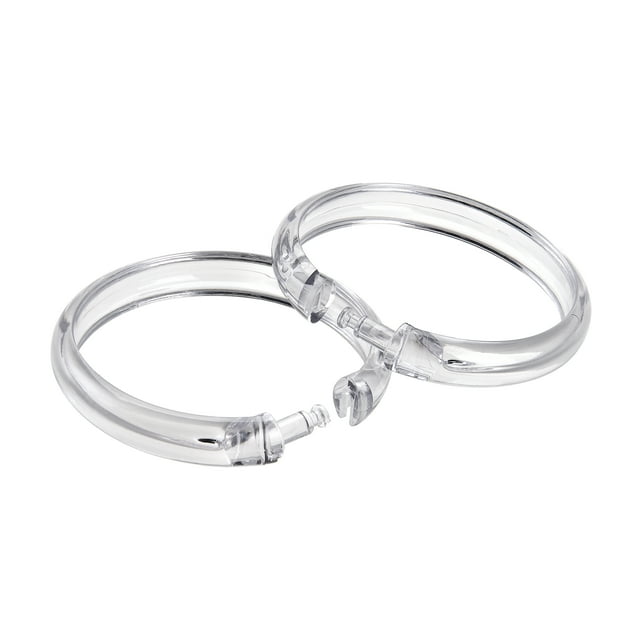 Mainstays Clear Plastic O Shaped Shower Curtain Rings, 12pcs