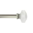 thumbnail image 1 of Mainstays Clear Square 3/4" Single Adjustable Curtain Rod, 30-84", Nickel, 1 of 8