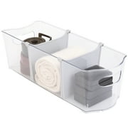 Mainstays Clear Closet and Laundry Organizer Storage Bin with Removable Dividers