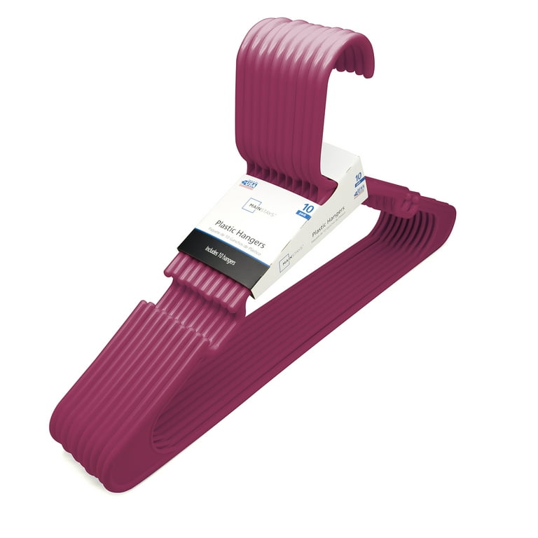 Mainstays Clothing Hangers 10 Pack Magenta Durable Plastic