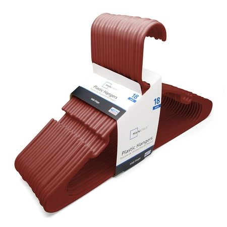 Mainstays Collegiate Clothing Hangers, 18 Count, Red Engine, Durable Plastic