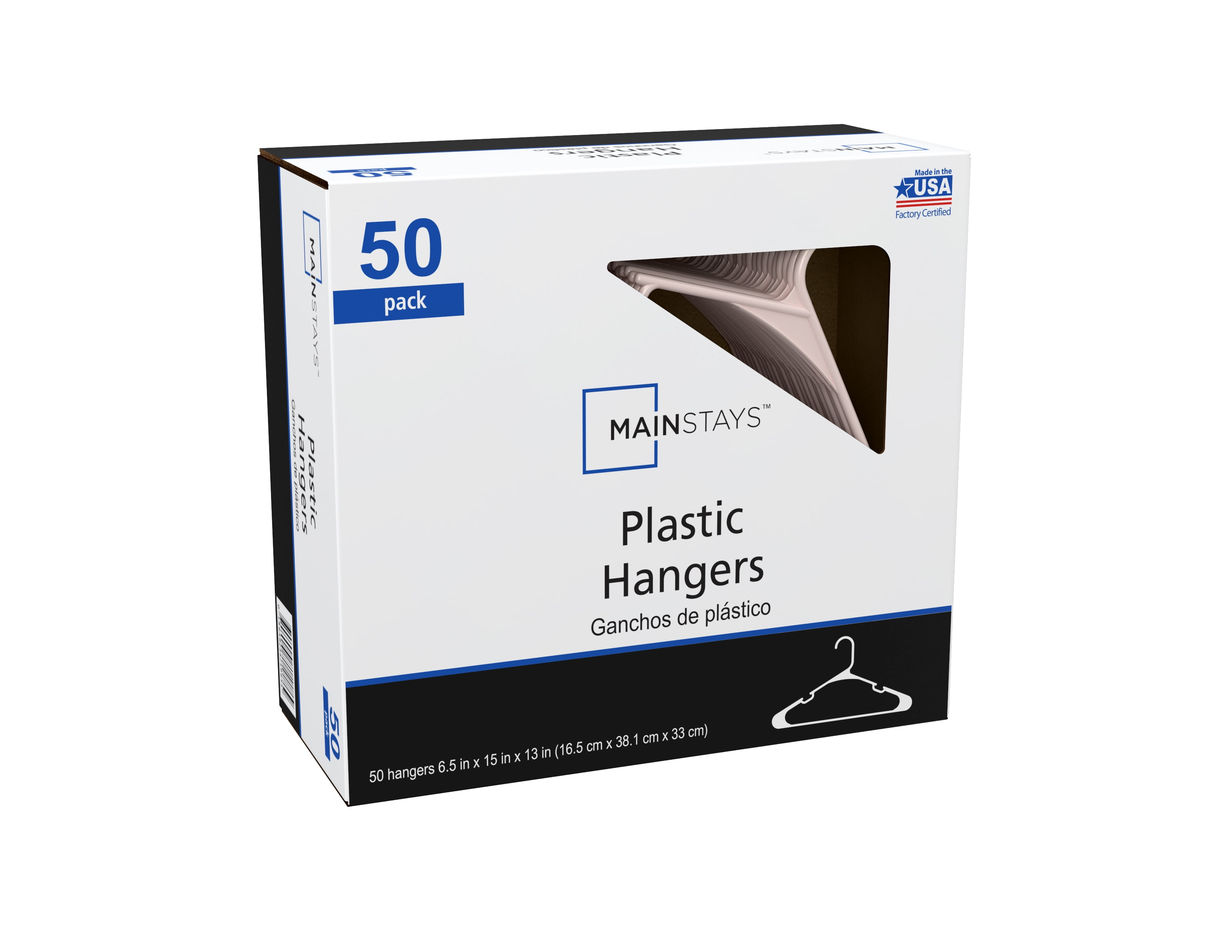 Mainstays Clothing Hangers, 50 Pack, Pink Blush, Durable Plastic