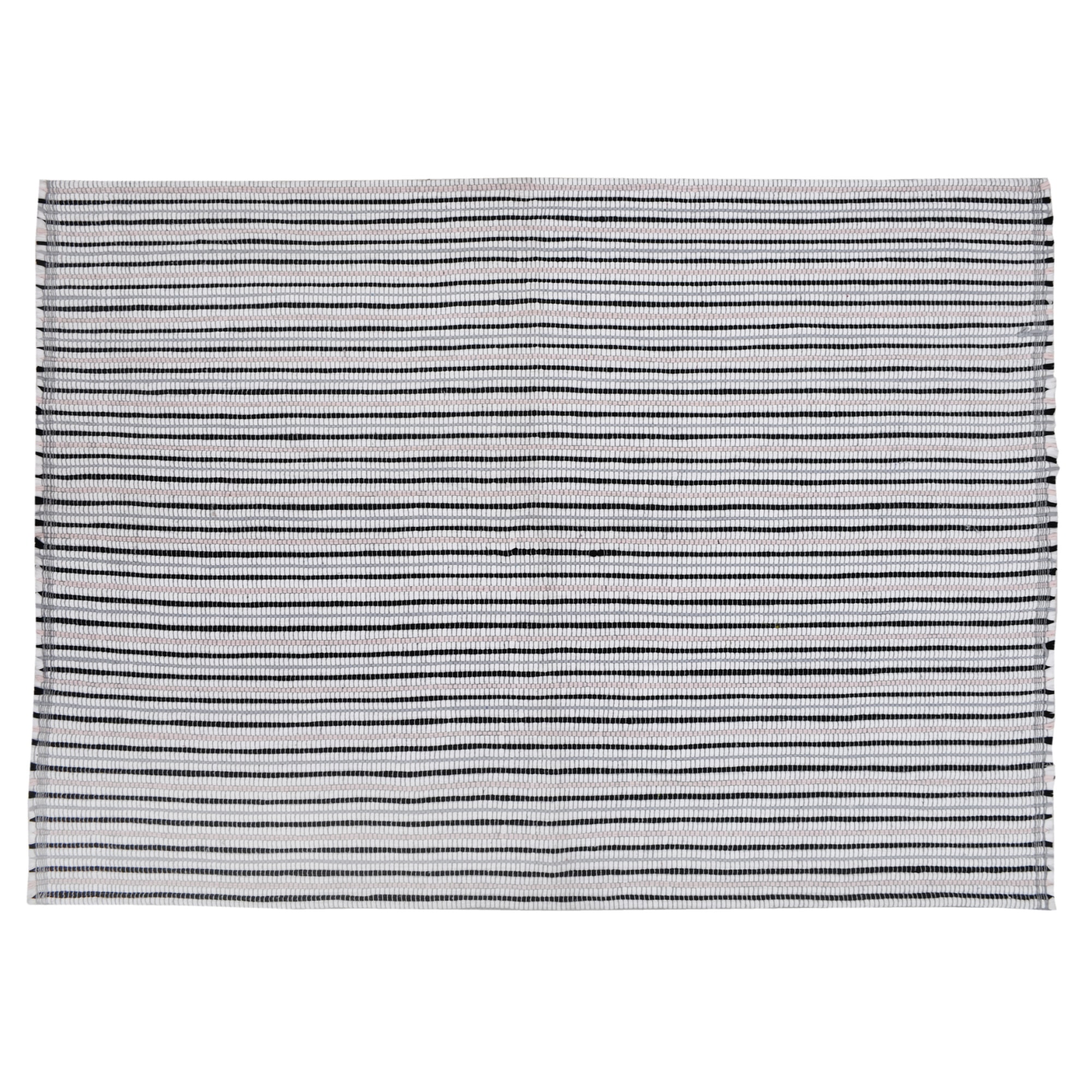 Mainstays Coastal Stripe Indoor 4' x 5.75' Area Rug - Blue, White, and Black