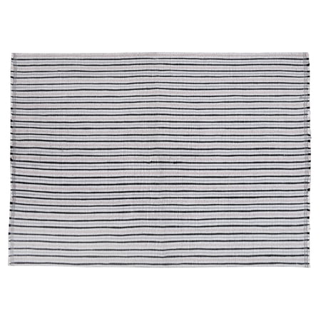 Mainstays Coastal Stripe Indoor 4' x 5.75' Area Rug - Blue, White, and Black