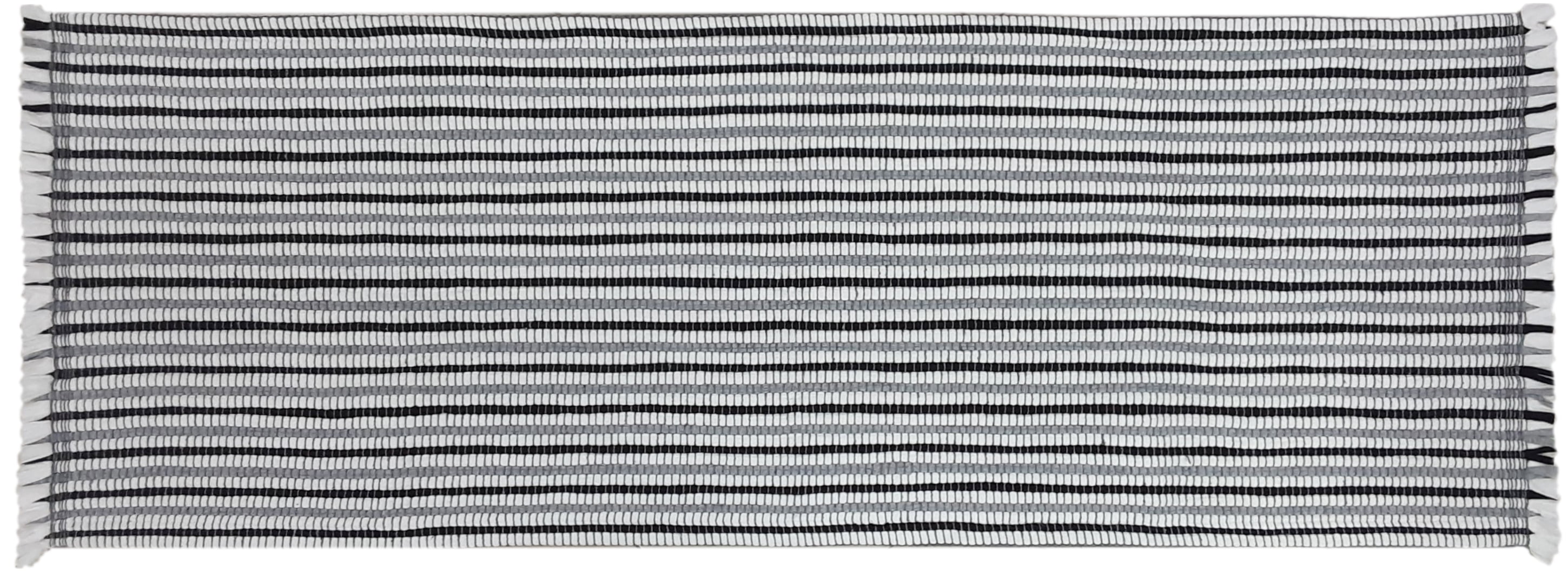 Mainstays Coastal Stripe Indoor Runner 20" x 60" – Blue, White & Black