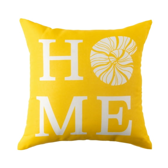 Mainstays Coastal Yellow Home Reversible Outdoor Throw Pillow 16 Inch Multicolour Novelty