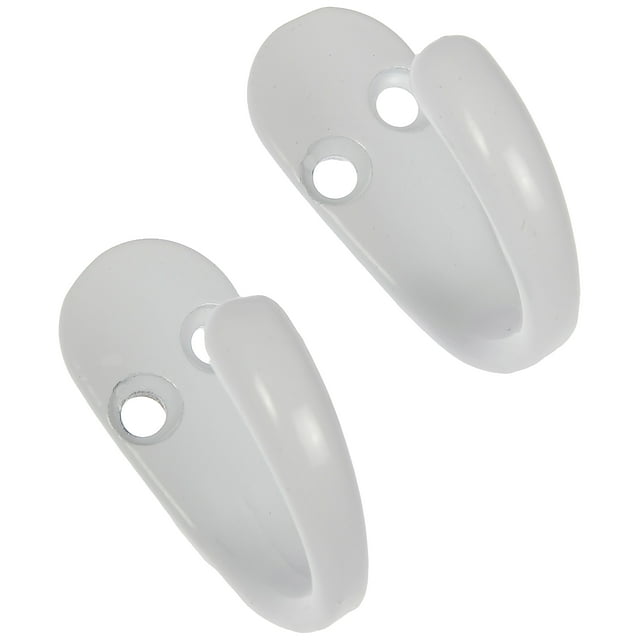 Mainstays, Coat Hook, 2 Pack, White, Mounting Hardware Included, 10 lb