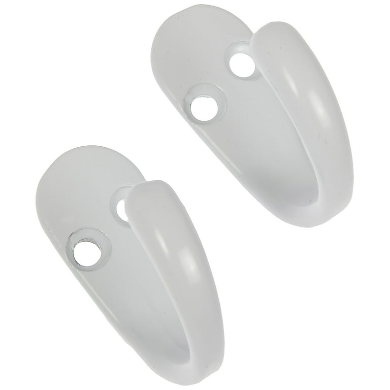 Mainstays, Coat Hook, 2 Pack, White, Mounting Hardware Included, 10 lb  Working Limit 