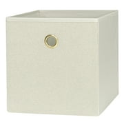 Mainstays Collapsible Fabric Cube Storage Bin, Beige Boucle