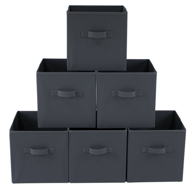 Mainstays Collapsible Cube Fabric Storage Bins (10.5" x 10.5"), 6 Pack