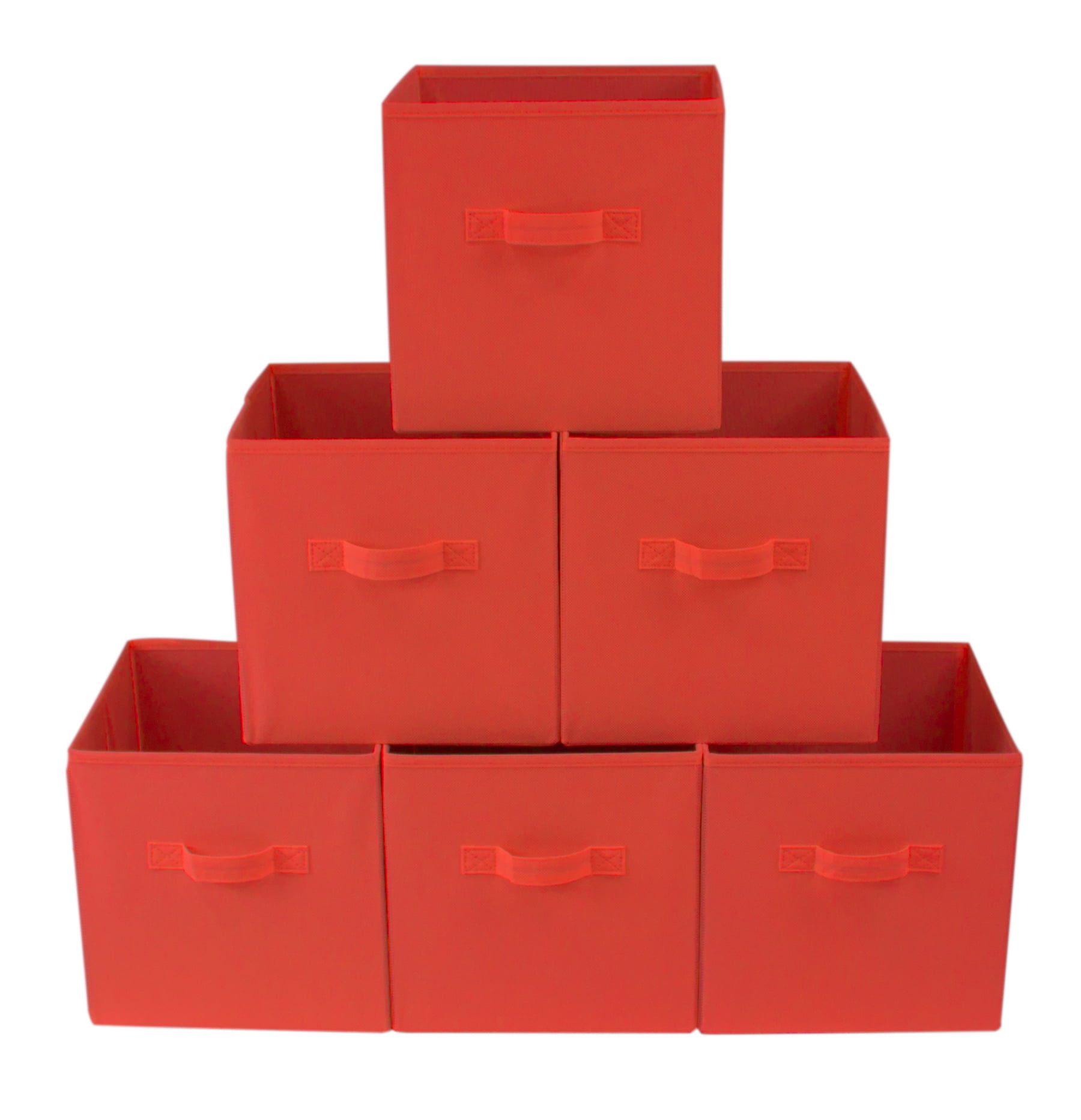 Mainstays Collapsible Cube Fabric Storage Bins (10.5" x 10.5"), Coral