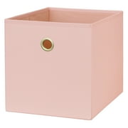 Mainstays Collapsible Fabric Cube Storage Bin, Pearl Blush