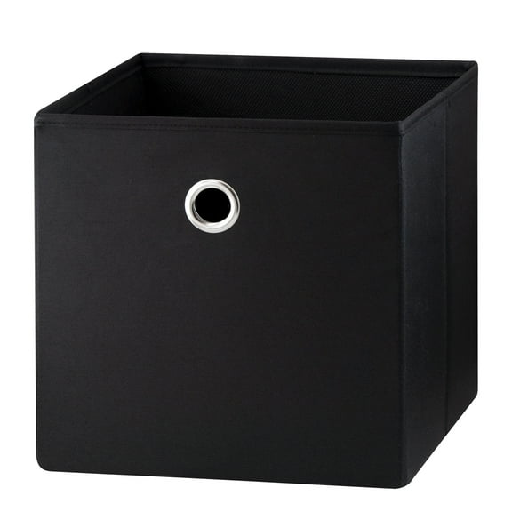 Mainstays Collapsible Fabric Cube Storage Bin, Rich Black