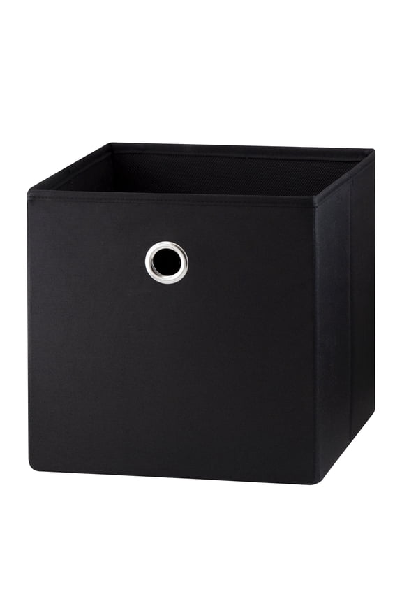 Collapsible Fabric Cube Storage Bin, Rich Black