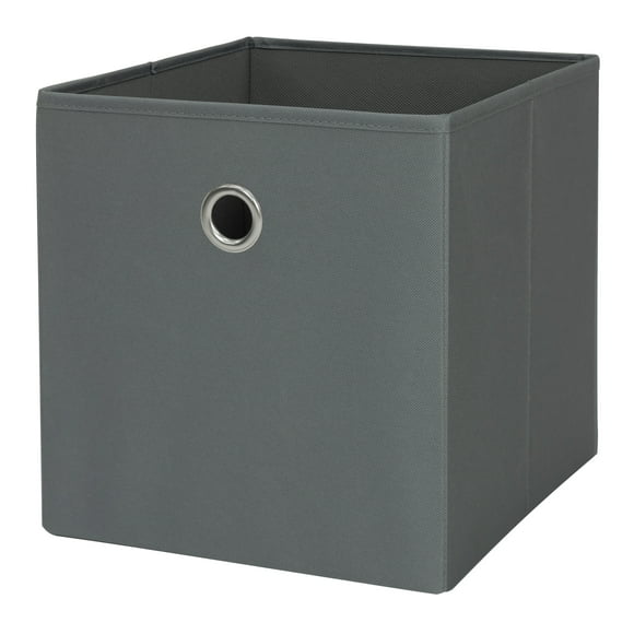 Mainstays Collapsible Fabric Cube Storage Bin, Soothing Grey