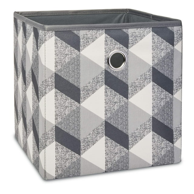 Mainstays Collapsible Fabric Cube Storage Bins (10.5" x 10.5"), 3D Geo