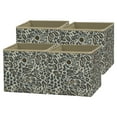Mainstays Collapsible Fabric Cube Storage Bins (10.5" x 10.5"), 4 Pack, Animal Print